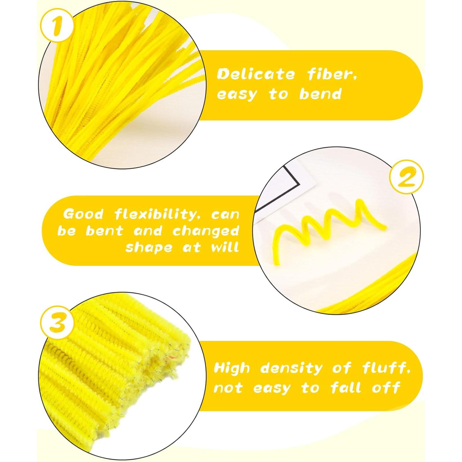 100 Piezas Limpiapipas Amarillos ZXIIXZ para Manualidades