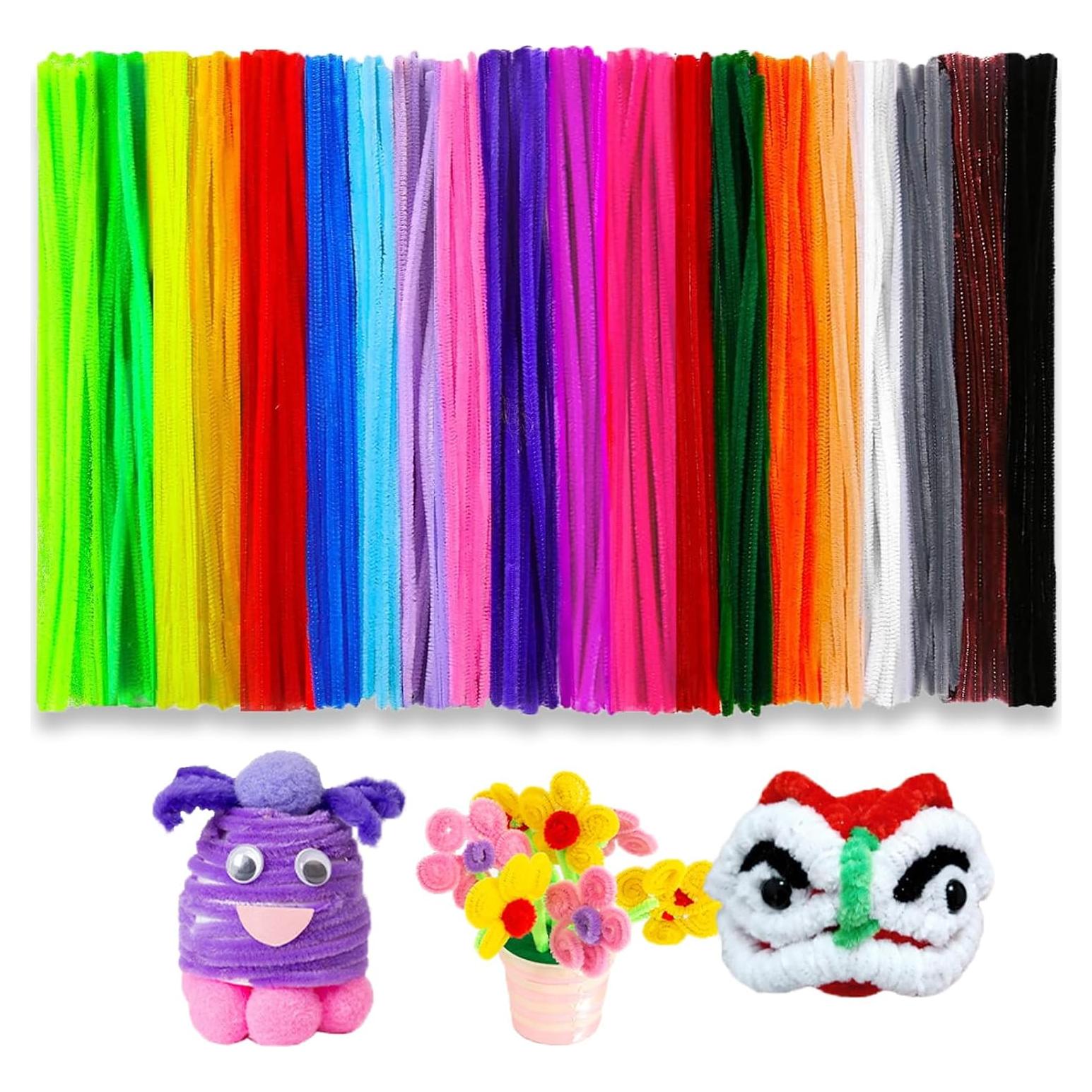 1200 Limpiapipas de Chenille FVIEXE 30cm Multicolores para Manualidades