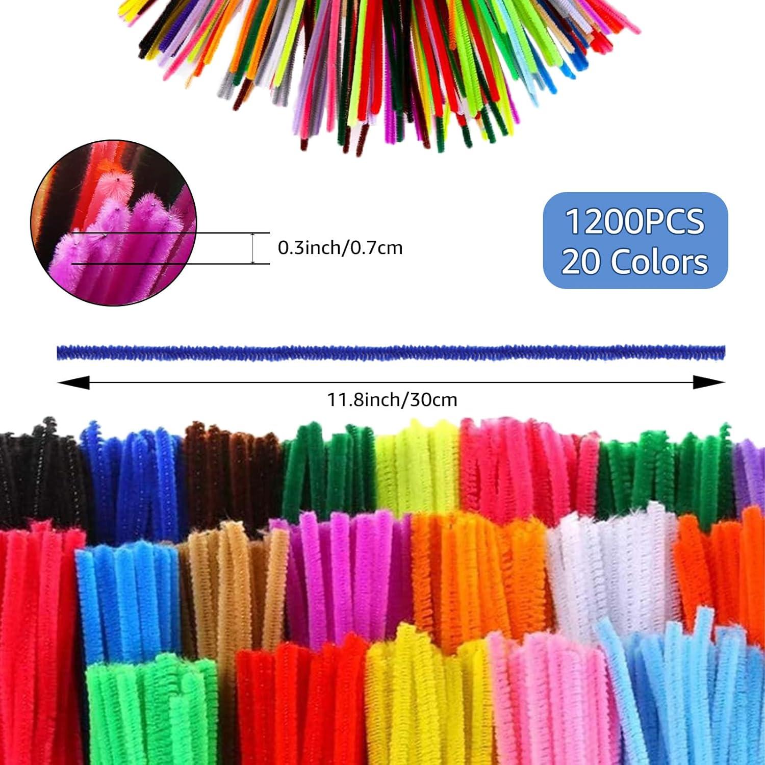1200 Limpiapipas de Chenille FVIEXE 30cm Multicolores para Manualidades