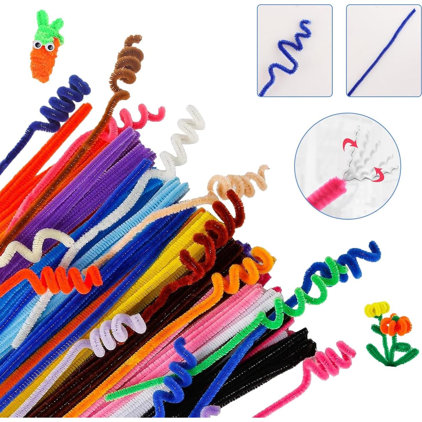 1200 Limpiapipas de Chenille FVIEXE 30cm Multicolores para Manualidades