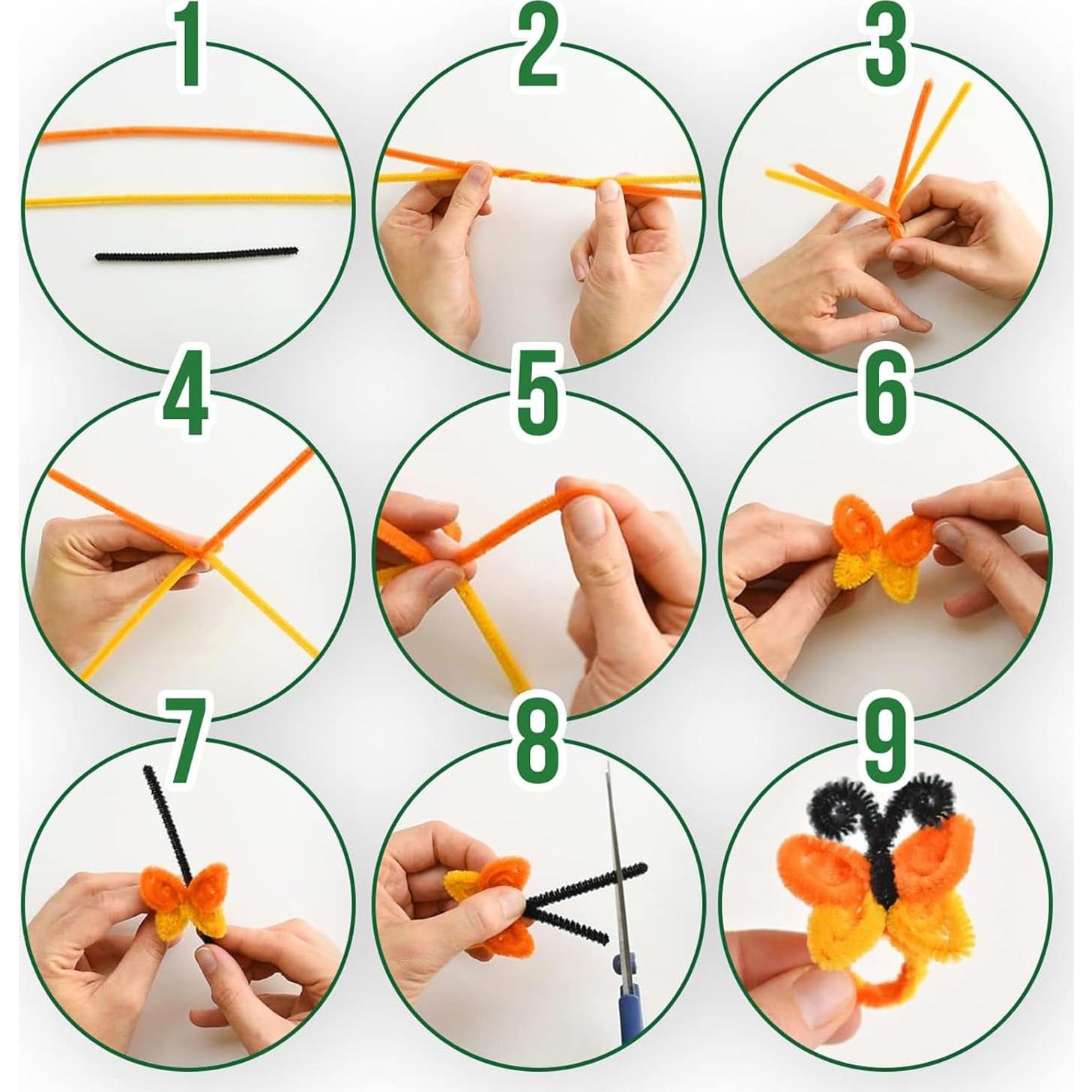 1200 Limpiapipas de Chenille FVIEXE 30cm Multicolores para Manualidades