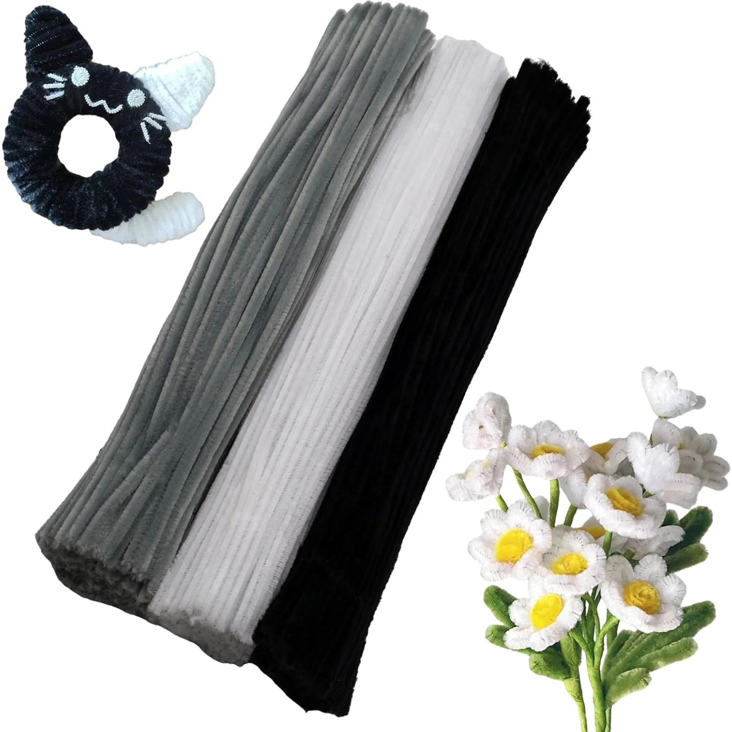 300 Limpiadores de Tubos Chenille Apedoixy 30cm 6mm Manualidades