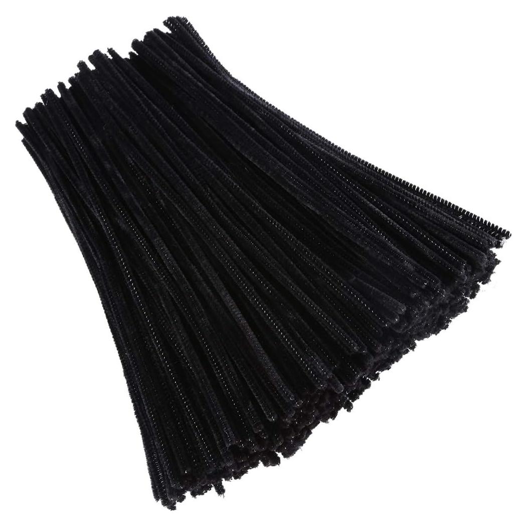 Caydo 400 Limpiapipas Negros Chenille 6mm x 30cm Manualidades