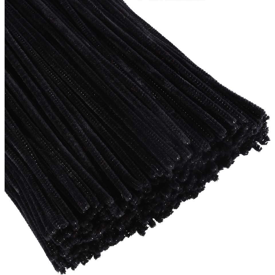 Caydo 400 Limpiapipas Negros Chenille 6mm x 30cm Manualidades