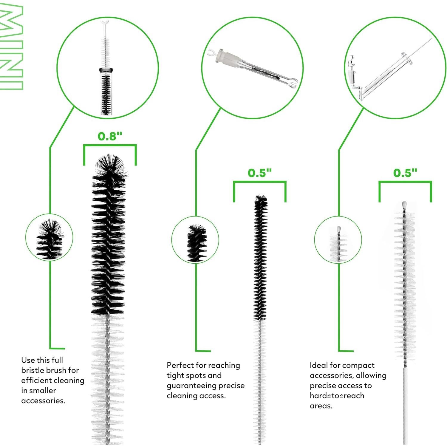 Set de 6 Brochas de Limpieza StemClenz para Accesorios de Vidrio