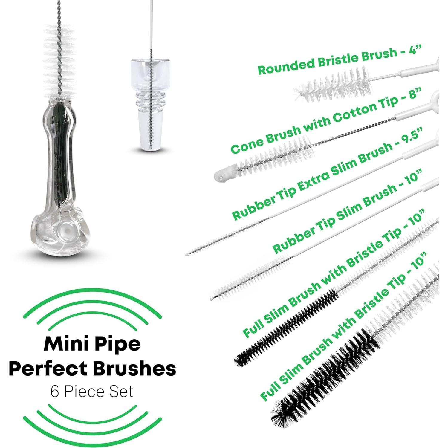 Set de 6 Brochas de Limpieza StemClenz para Accesorios de Vidrio