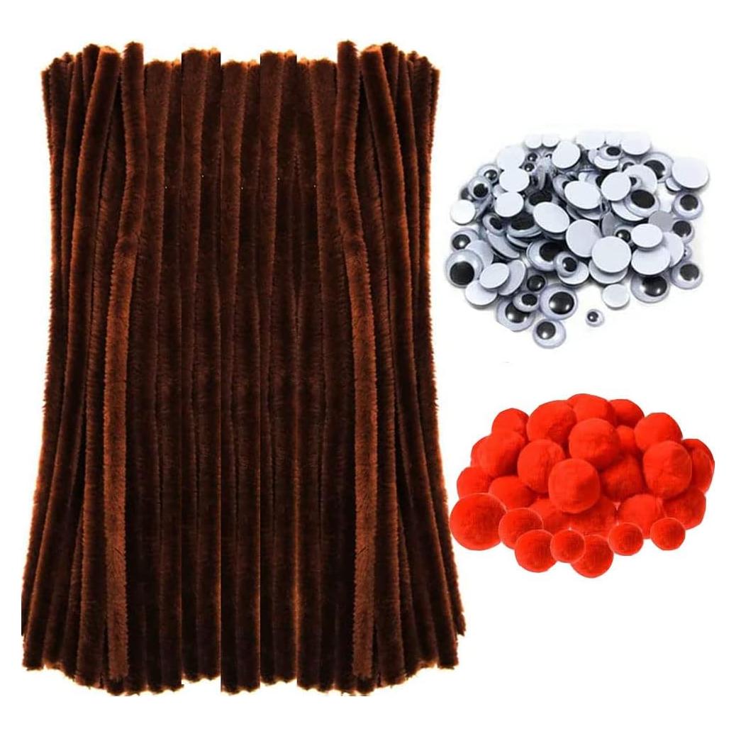 Juego de 300 Piezas Limpiapipas Marrones tppyony para Manualidades