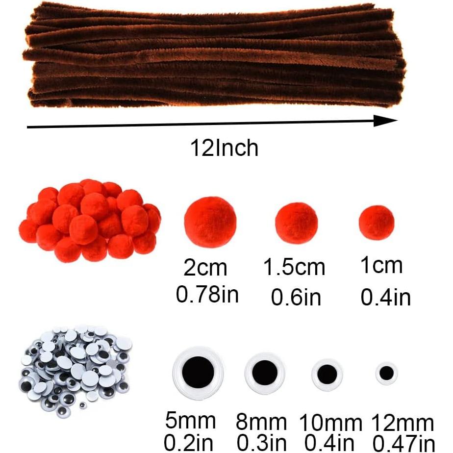 Juego de 300 Piezas Limpiapipas Marrones tppyony para Manualidades