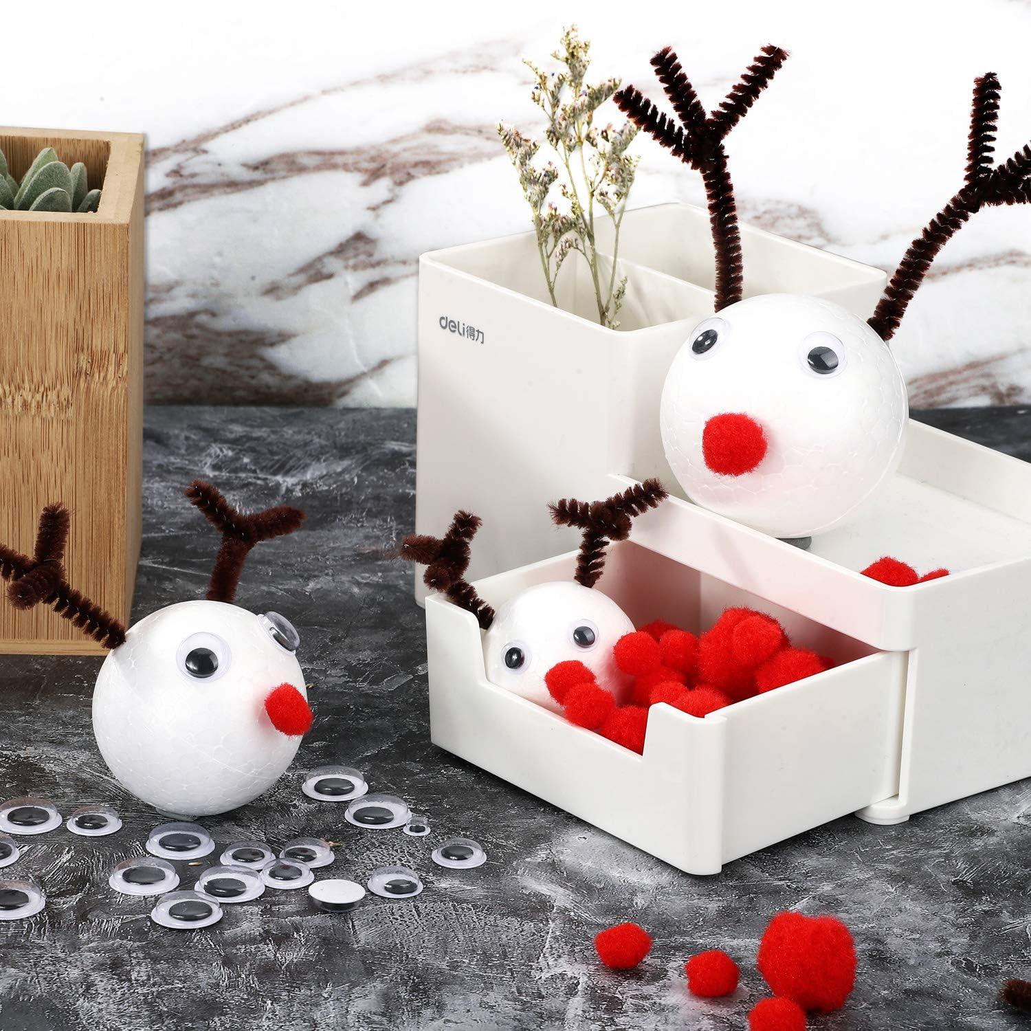 Juego de Manualidades Navidad 450 Piezas Yumoin - Limpiapipas, Pompones y Ojos Móviles