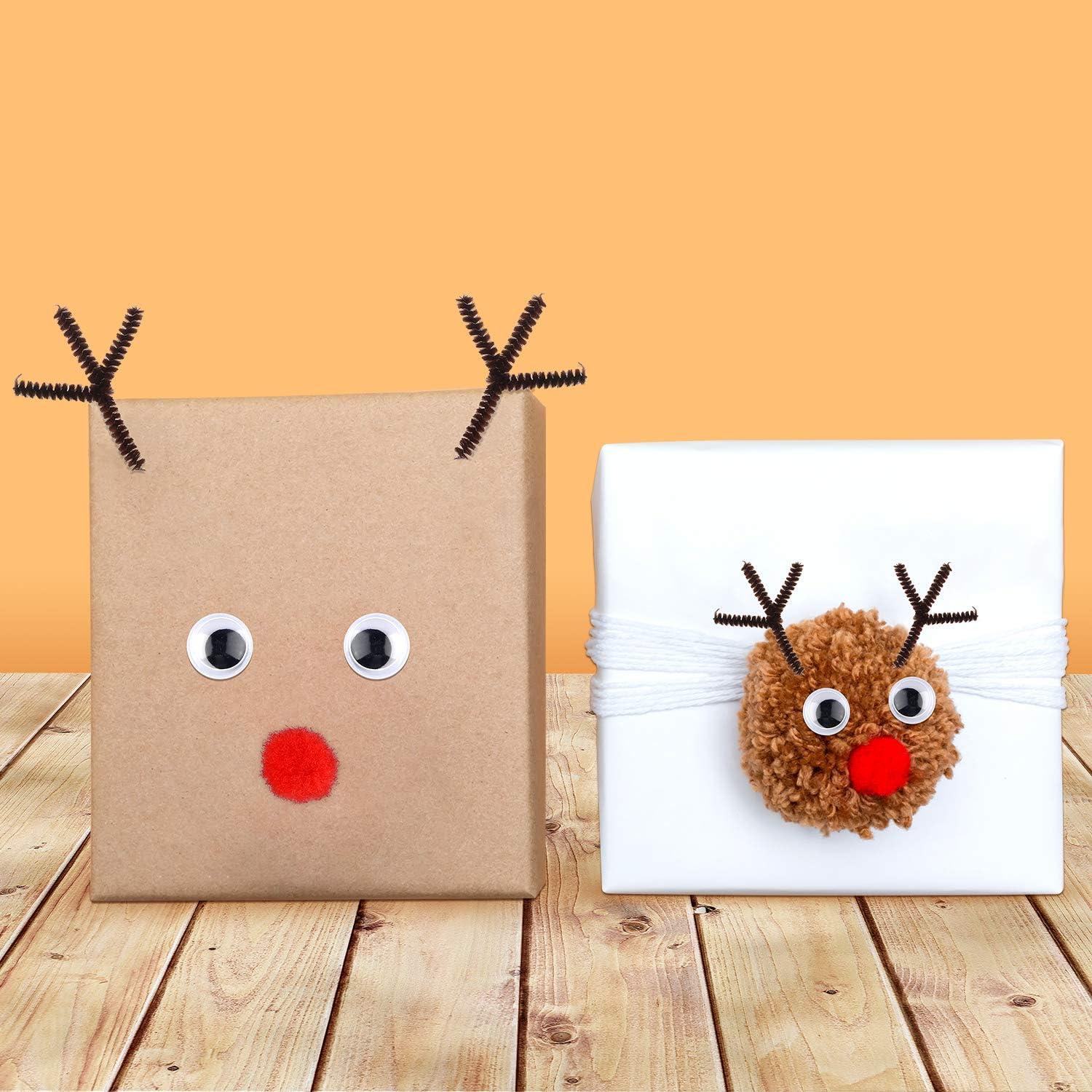 Juego de Manualidades Navidad 450 Piezas Yumoin - Limpiapipas, Pompones y Ojos Móviles