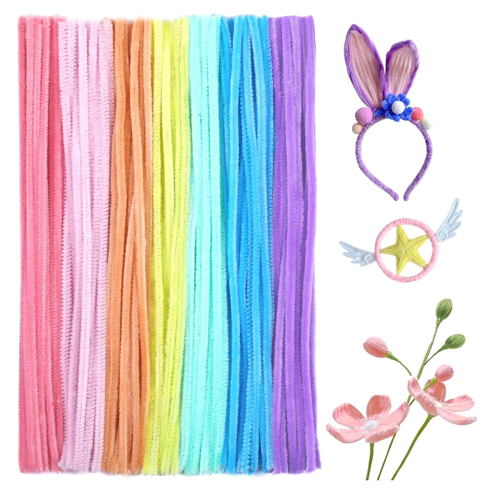 100 Limpiapipas Zlulary Chenille 7 Colores para Manualidades