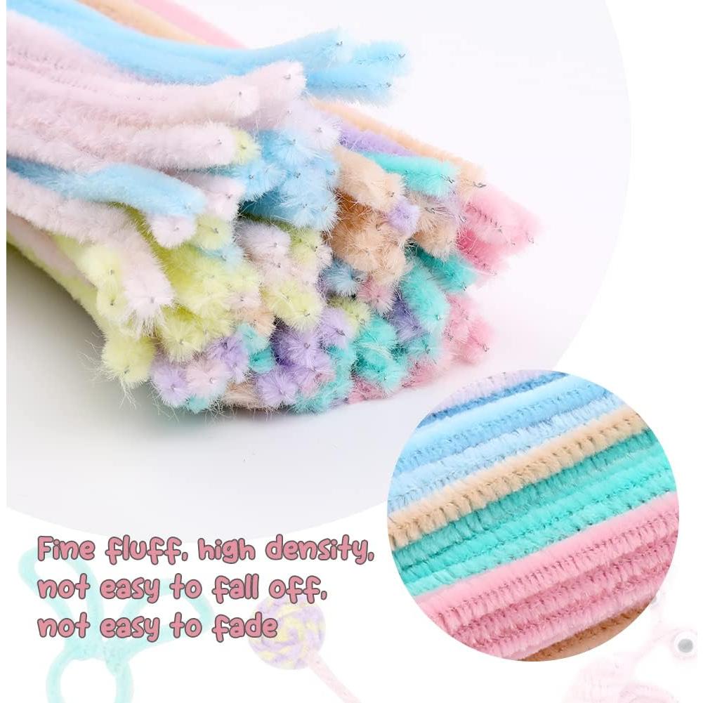 100 Limpiapipas Zlulary Chenille 7 Colores para Manualidades