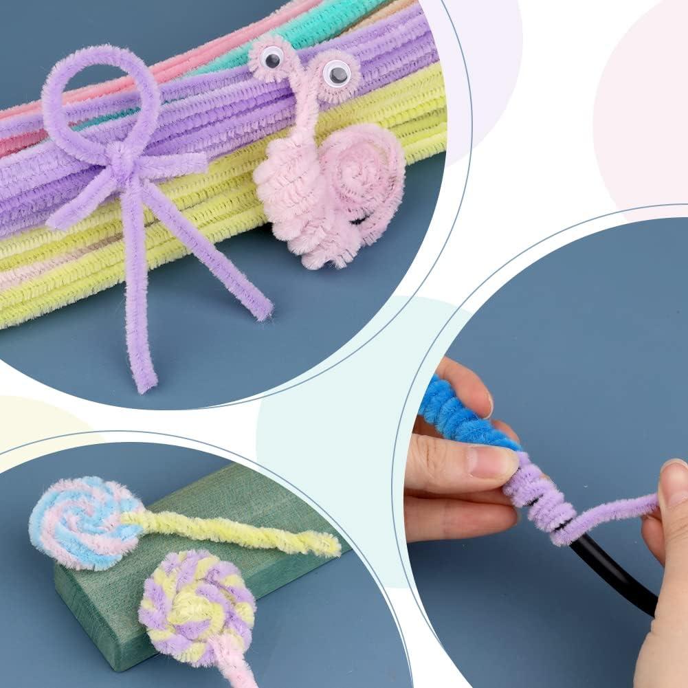 100 Limpiapipas Zlulary Chenille 7 Colores para Manualidades