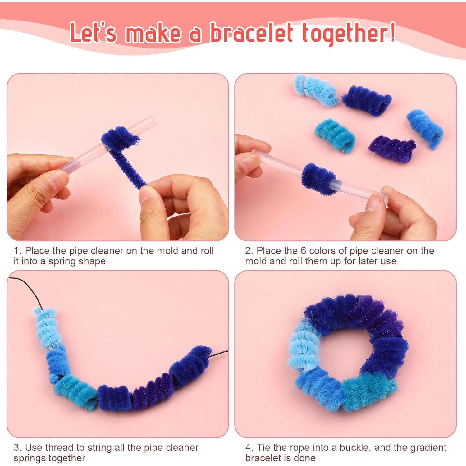 Limpiadores de Tubos Zlulary 600 Piezas Chenille Azul 30cm