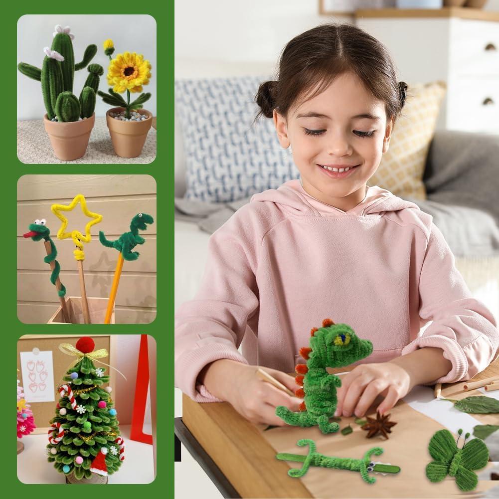 Limpiadores de Tubos Ainiv 200pcs Verde 30cm Manualidades DIY