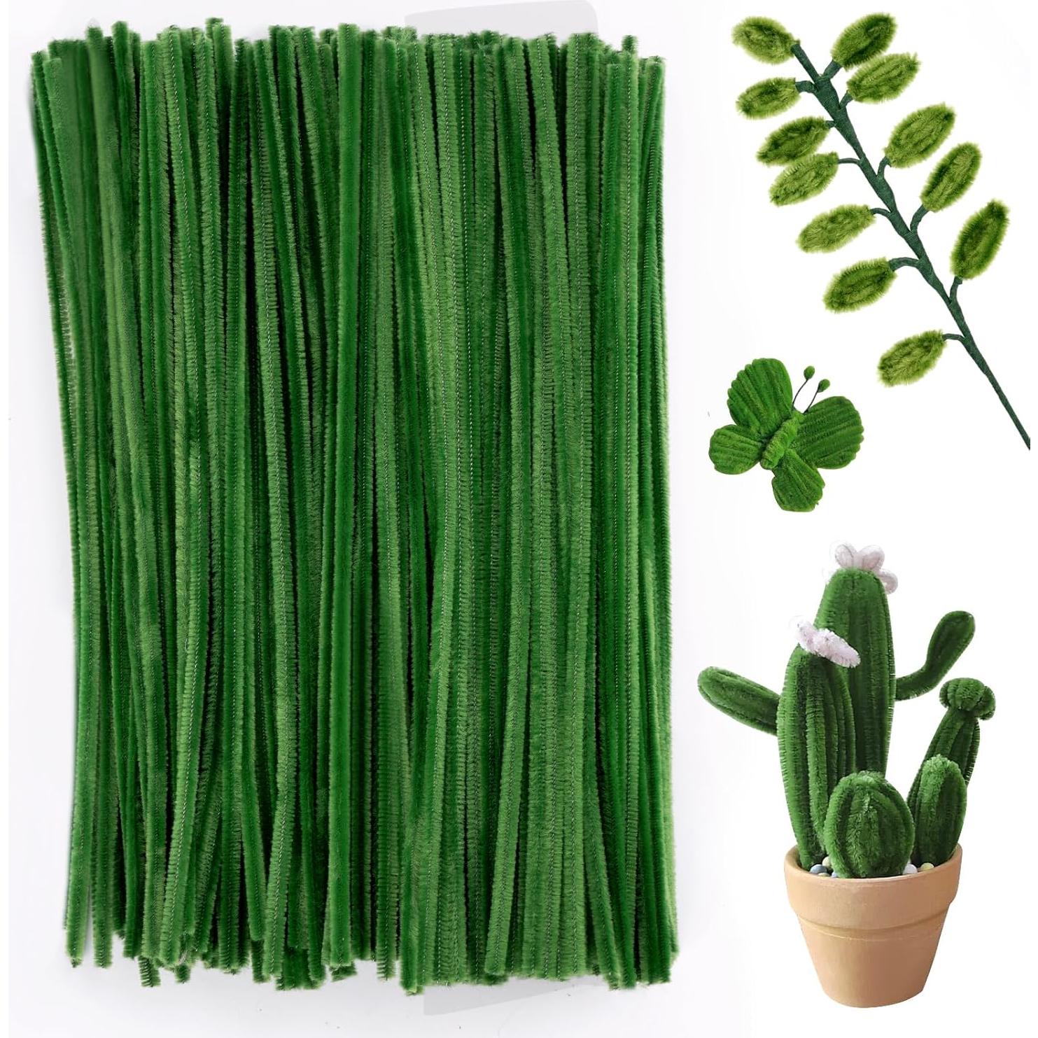 Limpiadores de Tubos Ainiv 200pcs Verde 30cm Manualidades DIY