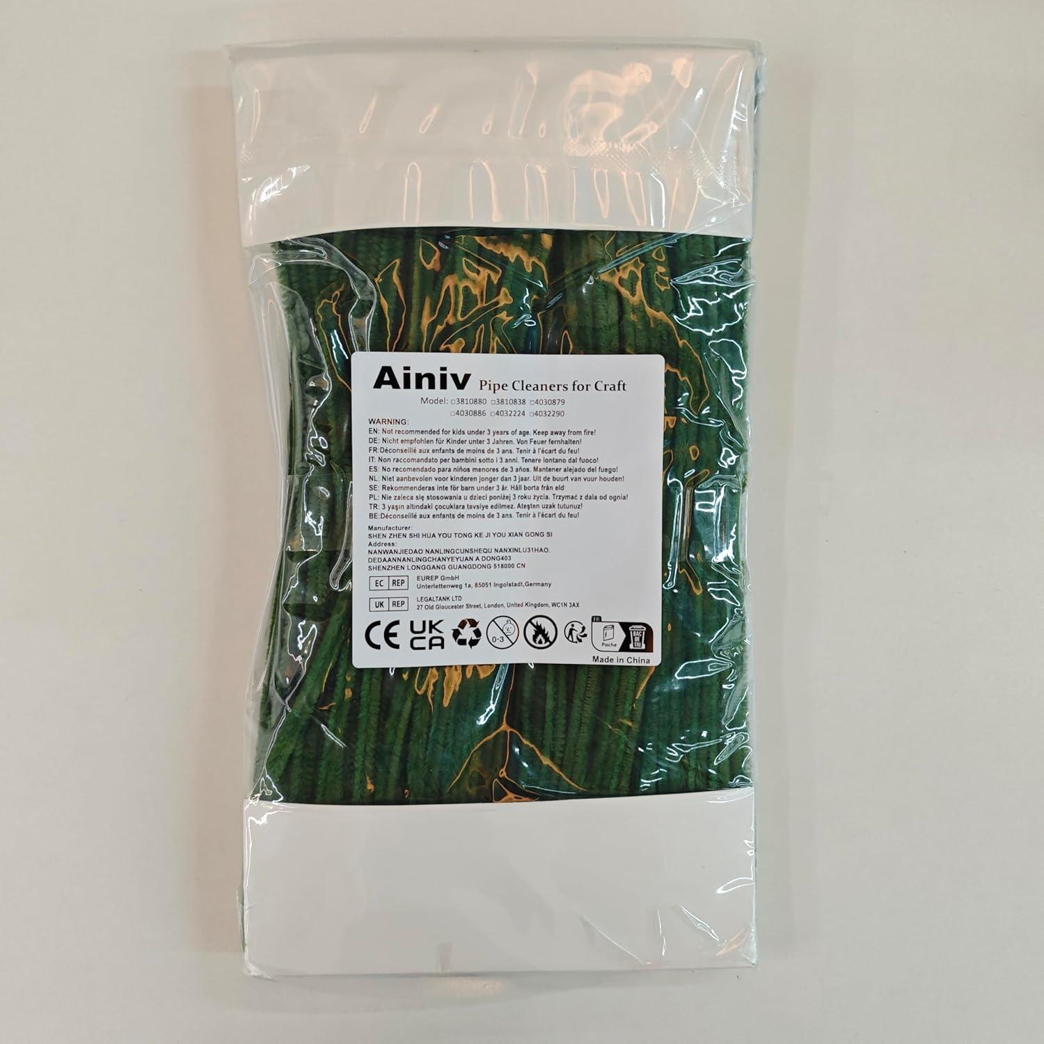 Limpiadores de Tubos Ainiv 200pcs Verde 30cm Manualidades DIY