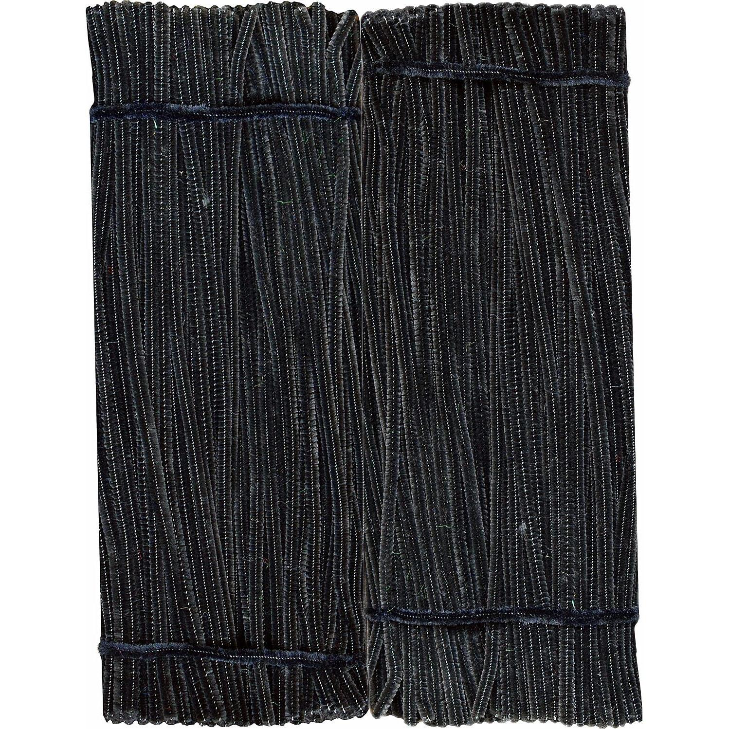 Limpiapipas Negros Chenille 300 Piezas + Ojos Móviles 100 Piezas