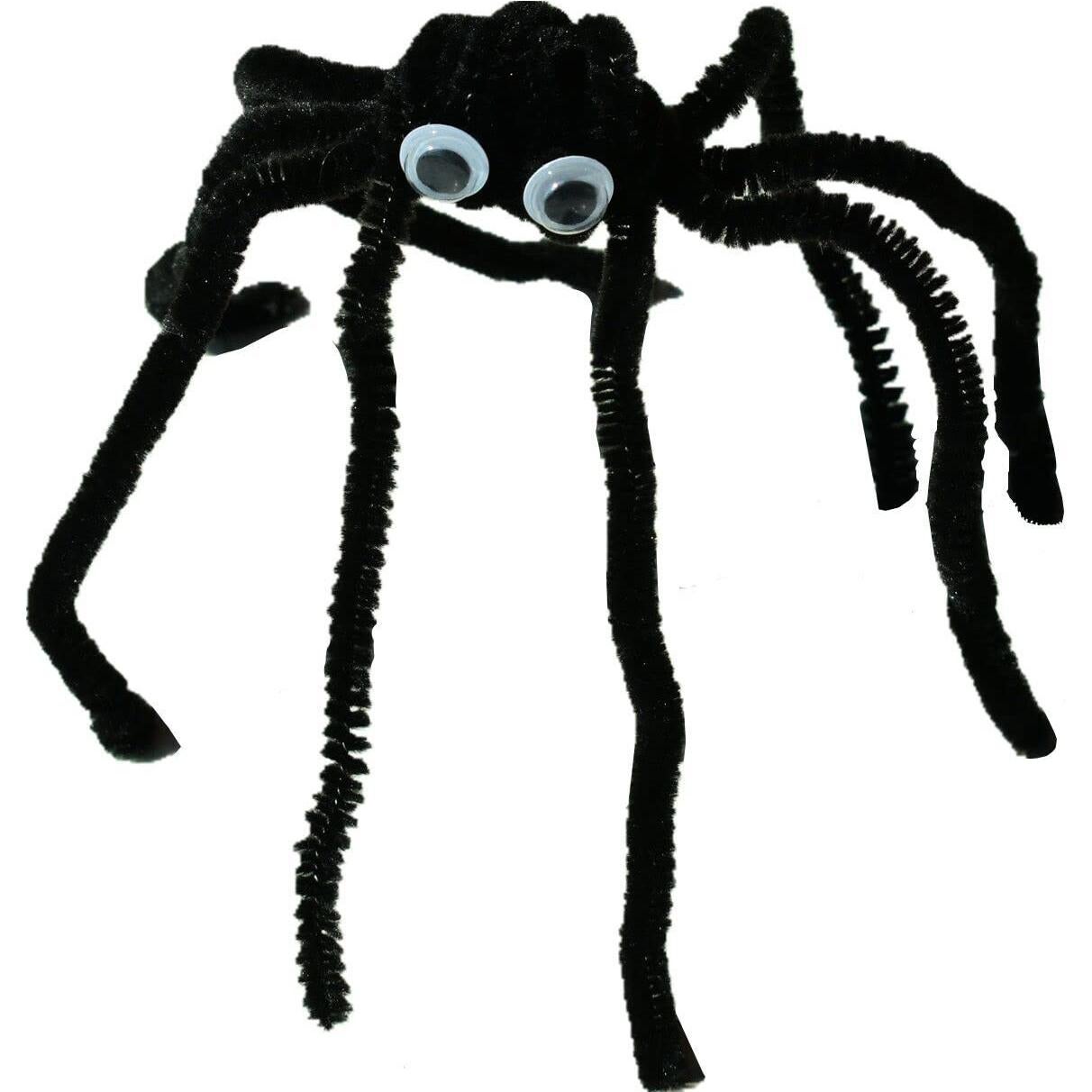 Limpiapipas Negros Chenille 300 Piezas + Ojos Móviles 100 Piezas