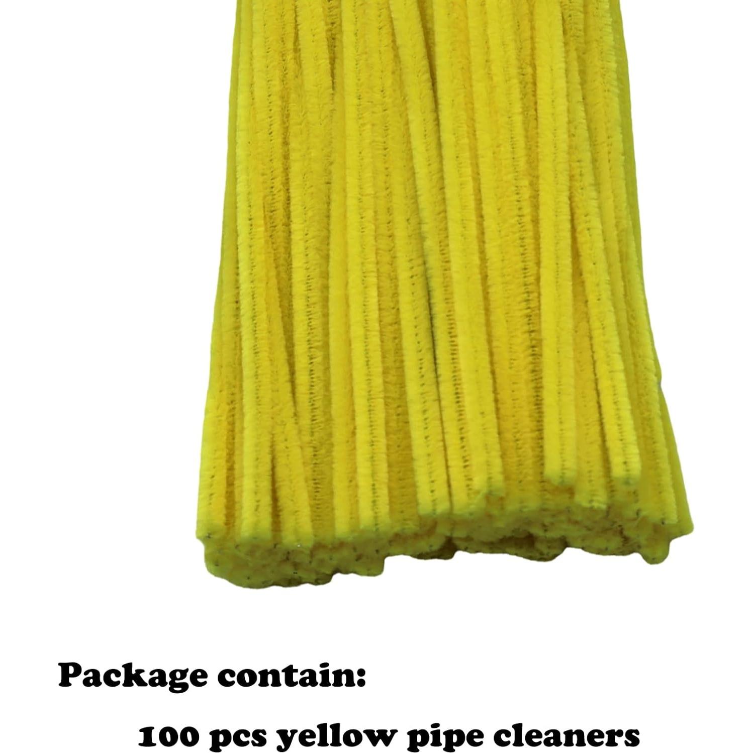 Limpiapipas Amarillos Apedoixy 100 Piezas 30cm 6mm