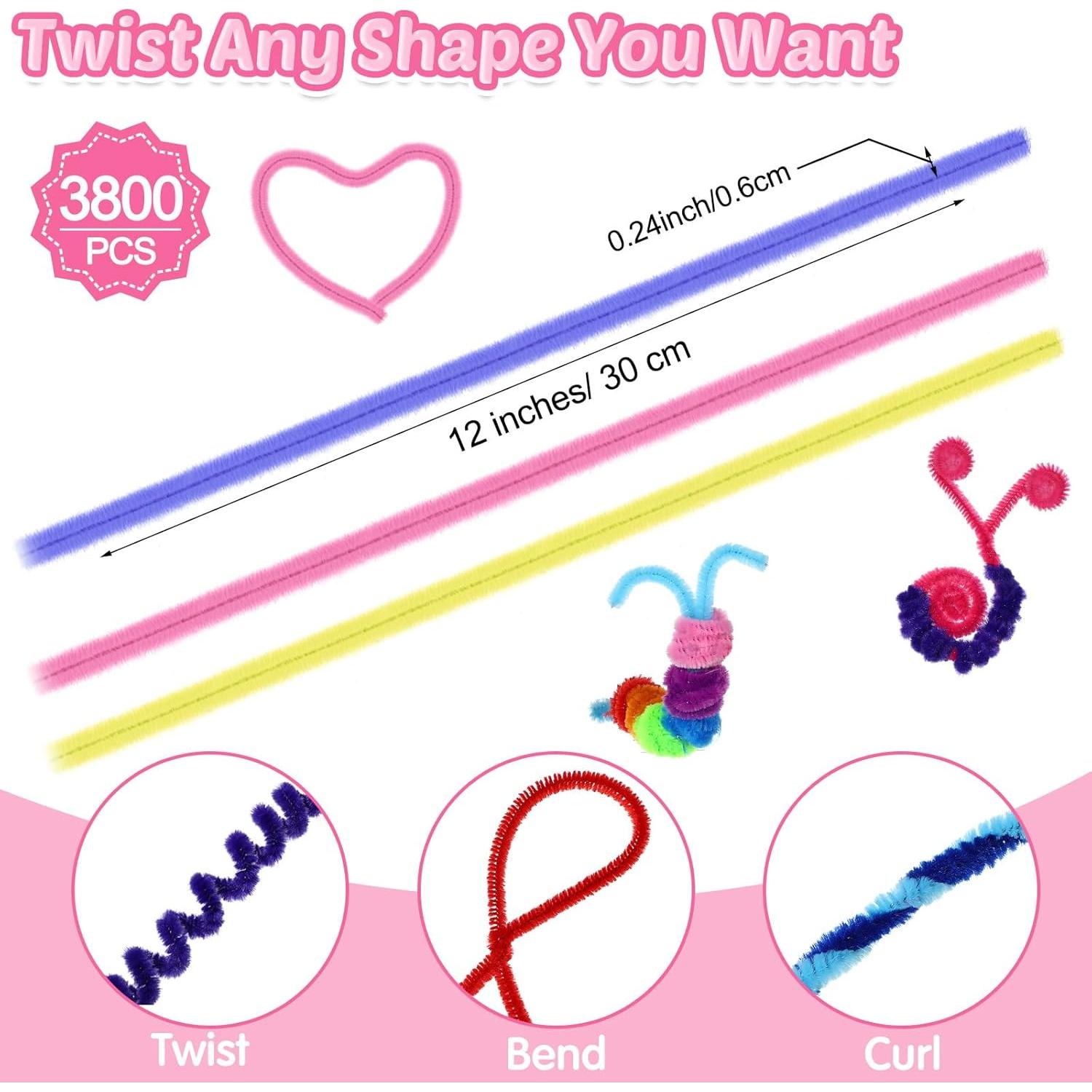 Libima 3800 Piezas Limpiadores de Tubos 30 cm 20 Colores