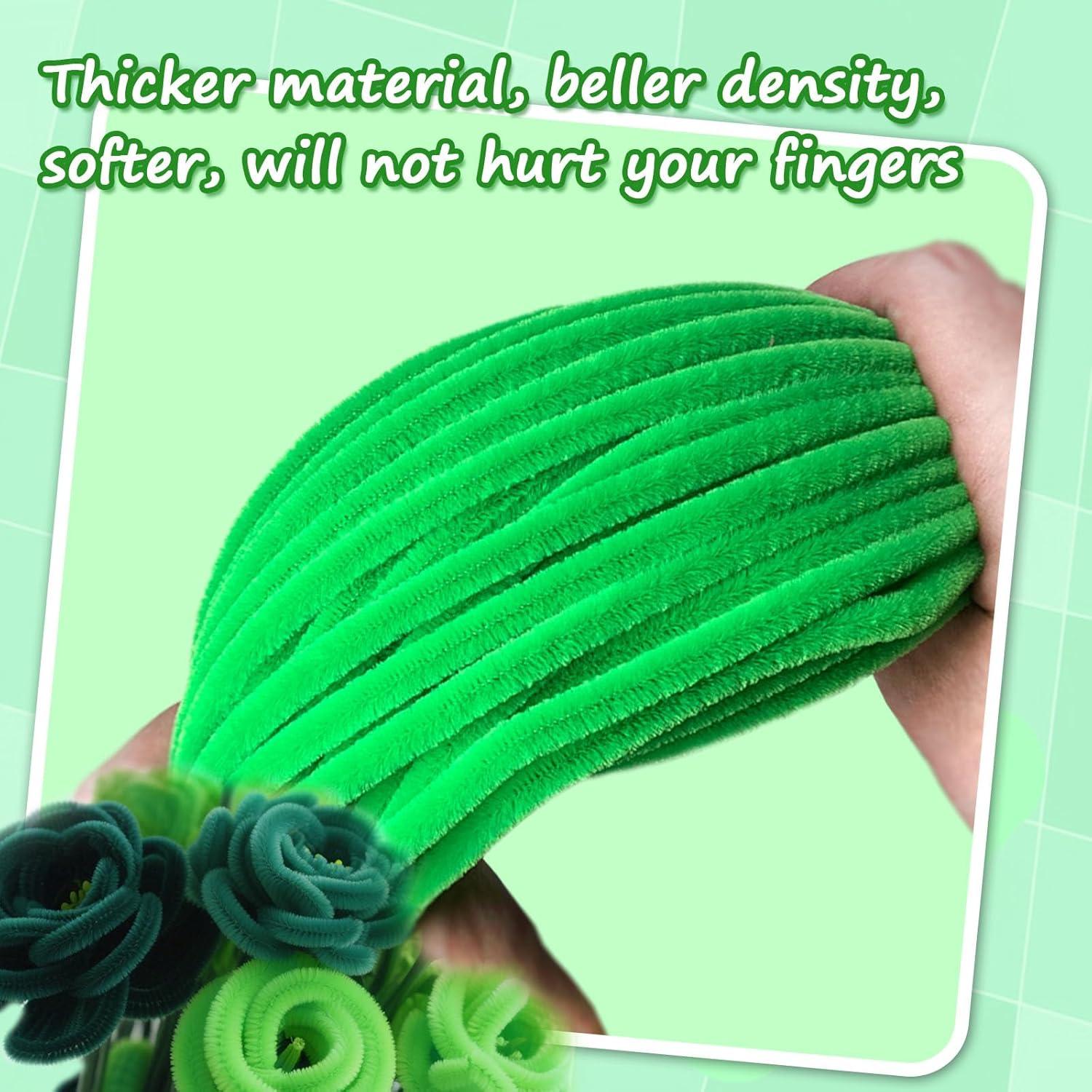 500 Limpiadores de Tubos Chenille Wiwbbitl 6mm x 30cm Verde