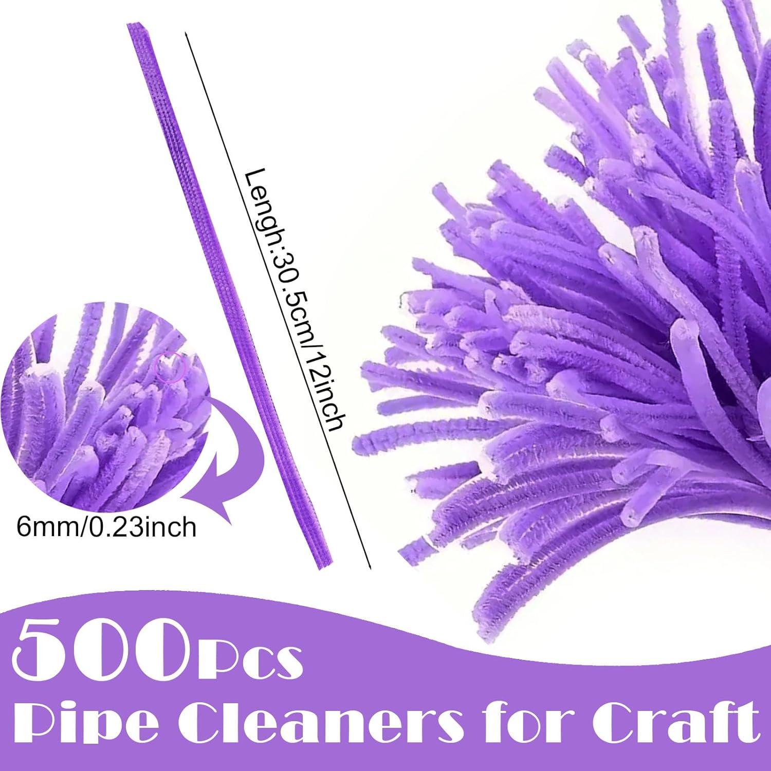 500 Limpiadores de Tubos Morados Daover 30 cm Manualidades DIY