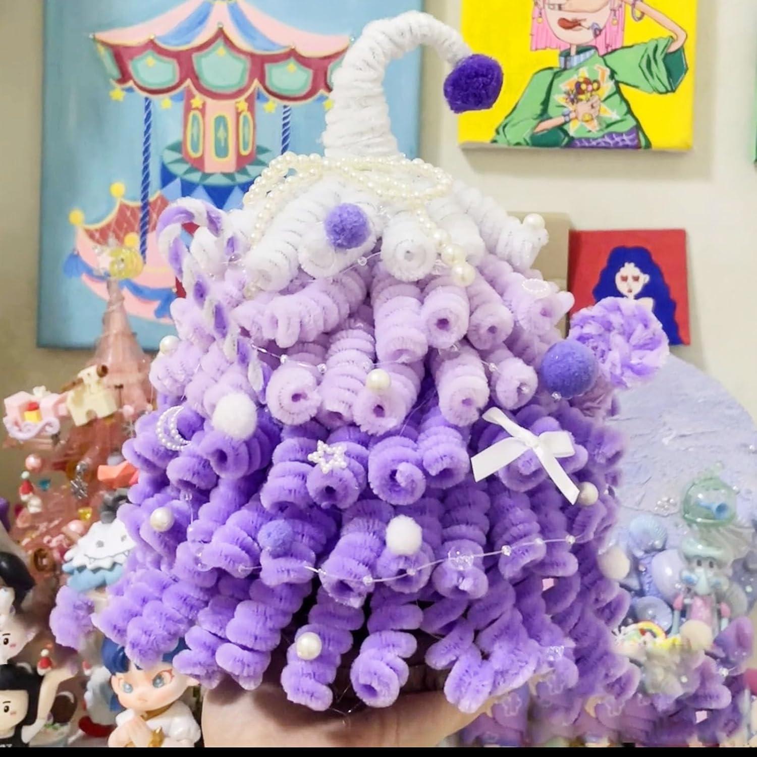 500 Limpiadores de Tubos Morados Daover 30 cm Manualidades DIY