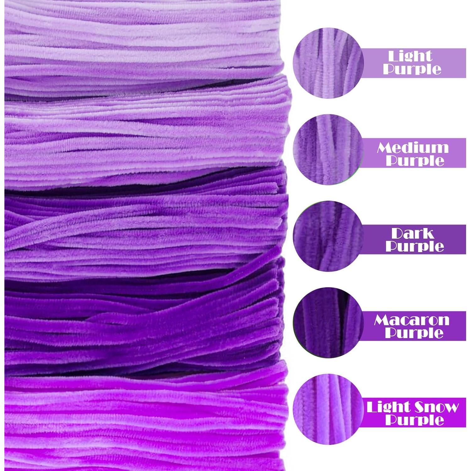 500 Limpiadores de Tubos Morados Daover 30 cm Manualidades DIY