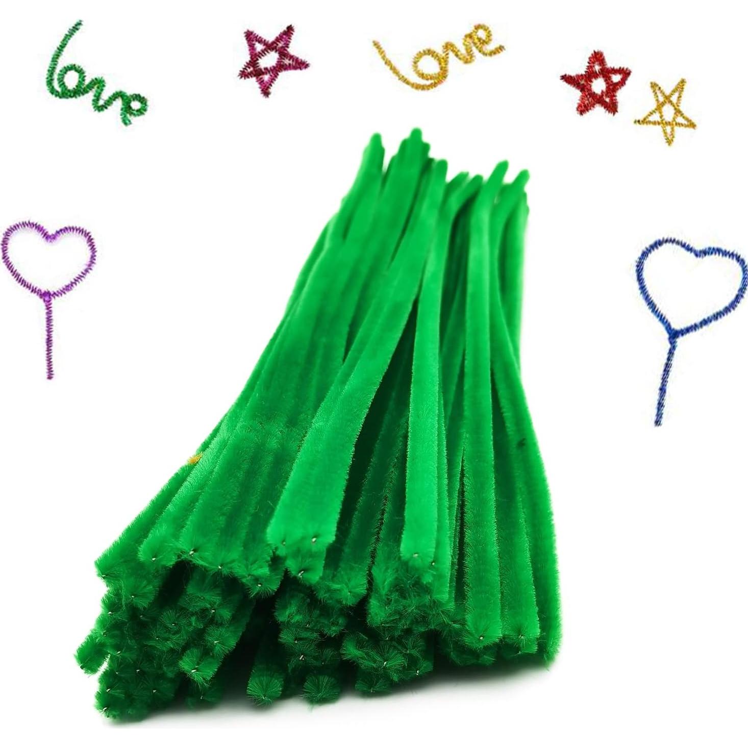 Set de Limpiapipas Verdes Cldamecy 100 pcs + 20 Ojos Móviles