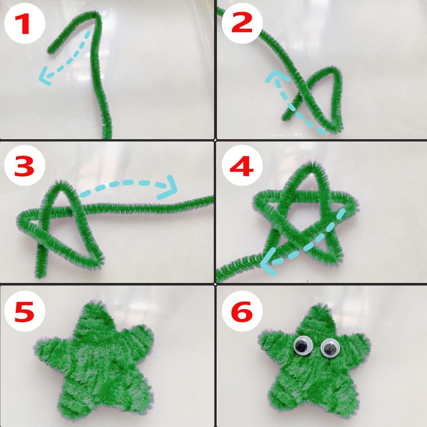 Set de Limpiapipas Verdes Cldamecy 100 pcs + 20 Ojos Móviles