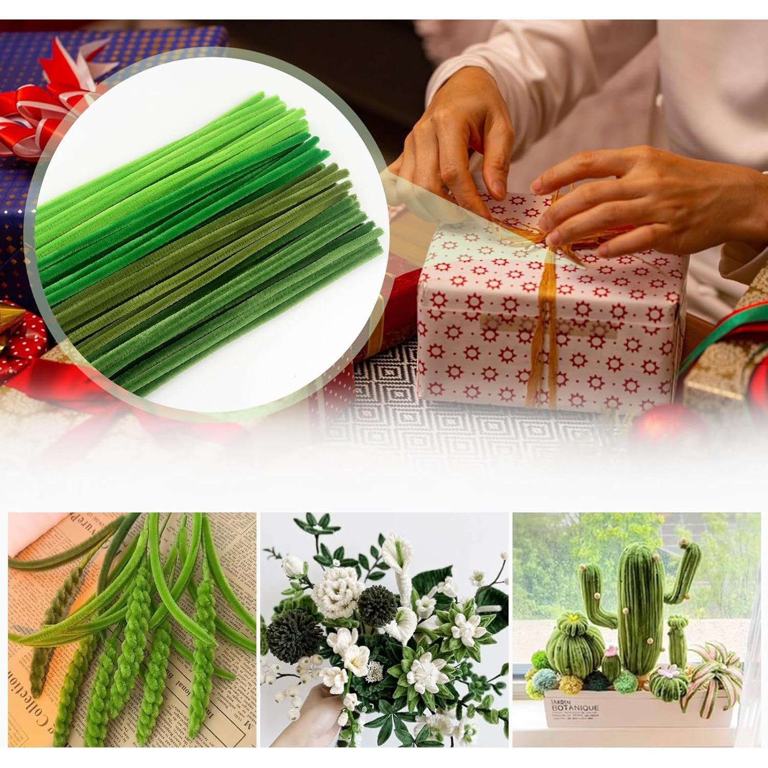 TOAOB 200pcs Limpiapipas Verde Oscuro y Ojos Móviles DIY