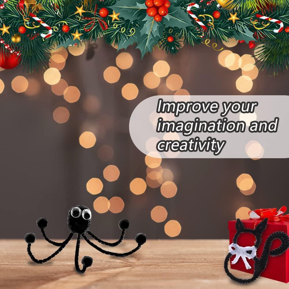 120 Limpiapipas Chenille Negros Kdafio 30cm para Manualidades