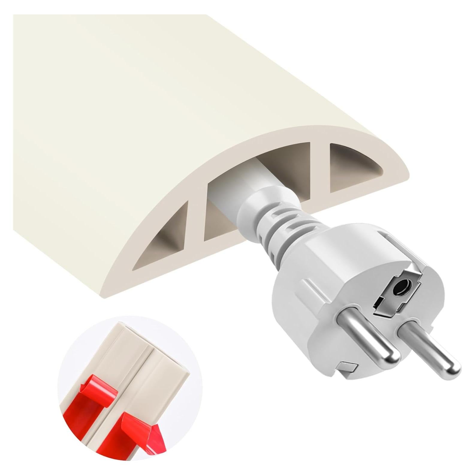 Cubierta de Suelo para Cables MYFAMIREA 10ft Beige PVC