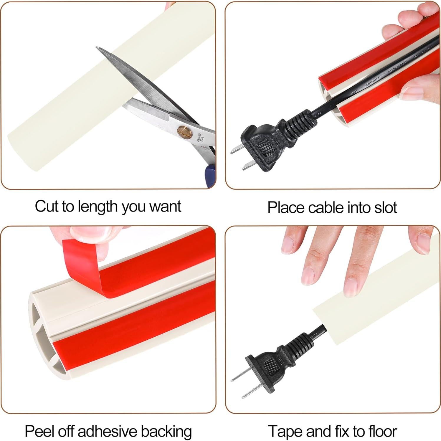 Cubierta de Suelo para Cables MYFAMIREA 10ft Beige PVC