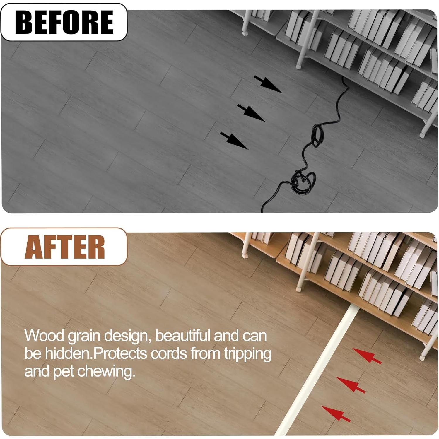 Cubierta de Suelo para Cables MYFAMIREA 10ft Beige PVC