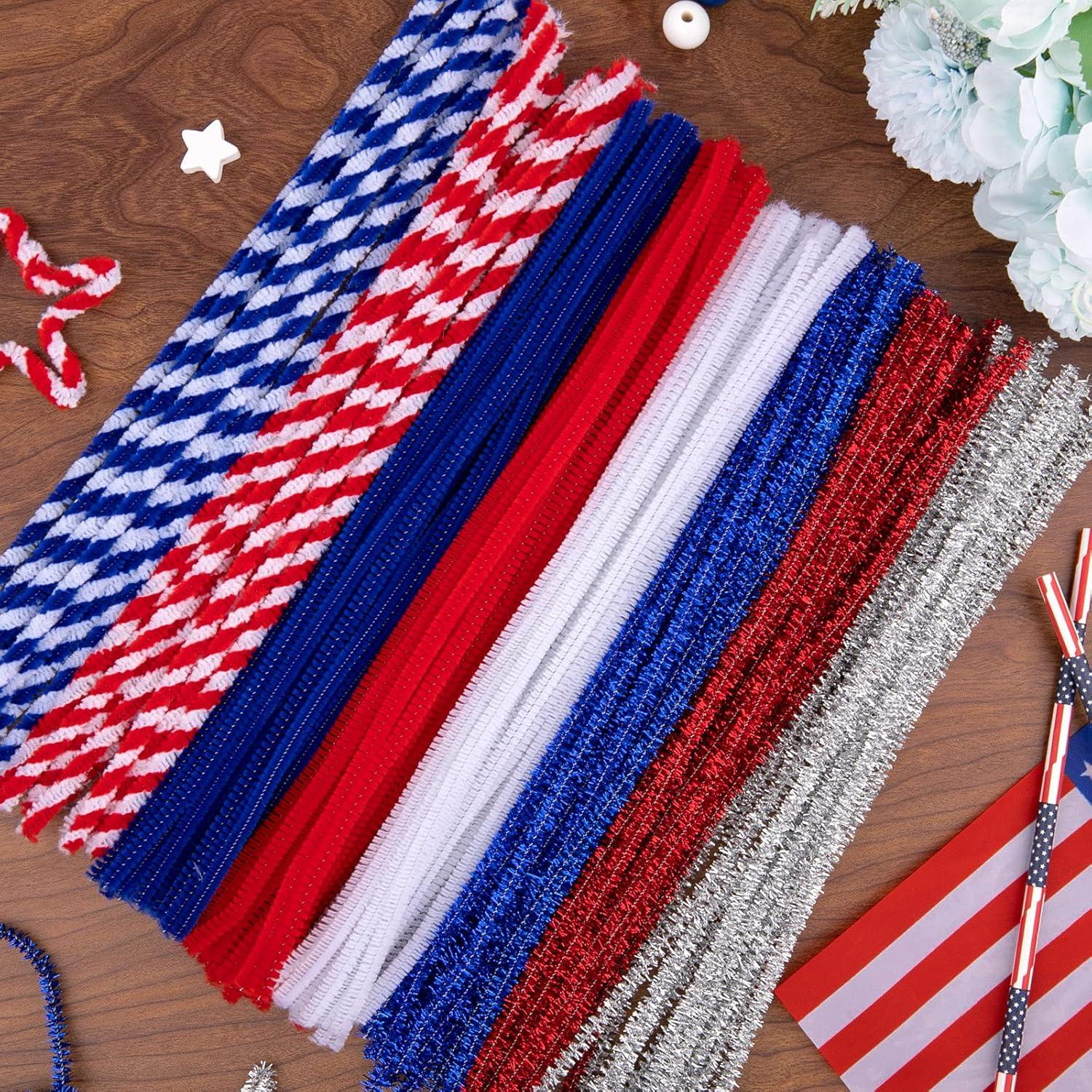 Limpiapipas Patrióticos 500Pcs Whaline 30cm Rojo Azul Blanco