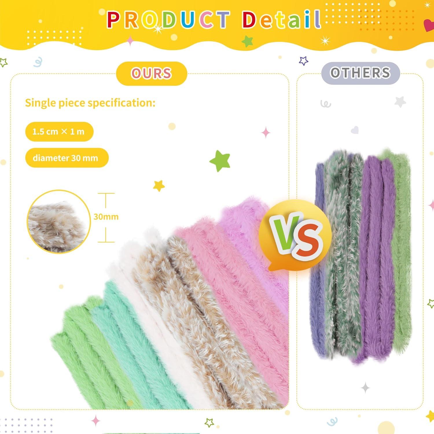 Kit de Manualidades 12 Limpiapipas Jumbo Chenille QY 1m