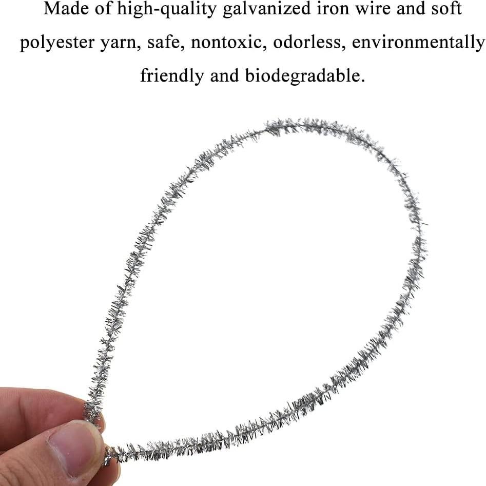 Limpiadores de Tubos HAHIYO 30cm x 6mm Plata 70 Pcs Manualidades