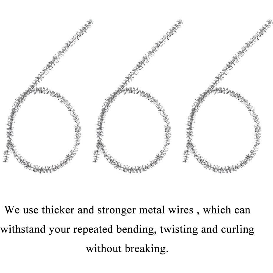 Limpiadores de Tubos HAHIYO 30cm x 6mm Plata 70 Pcs Manualidades