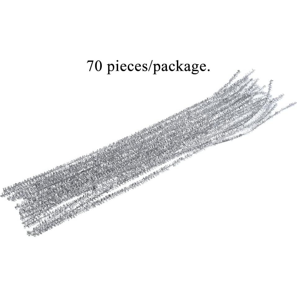 Limpiadores de Tubos HAHIYO 30cm x 6mm Plata 70 Pcs Manualidades