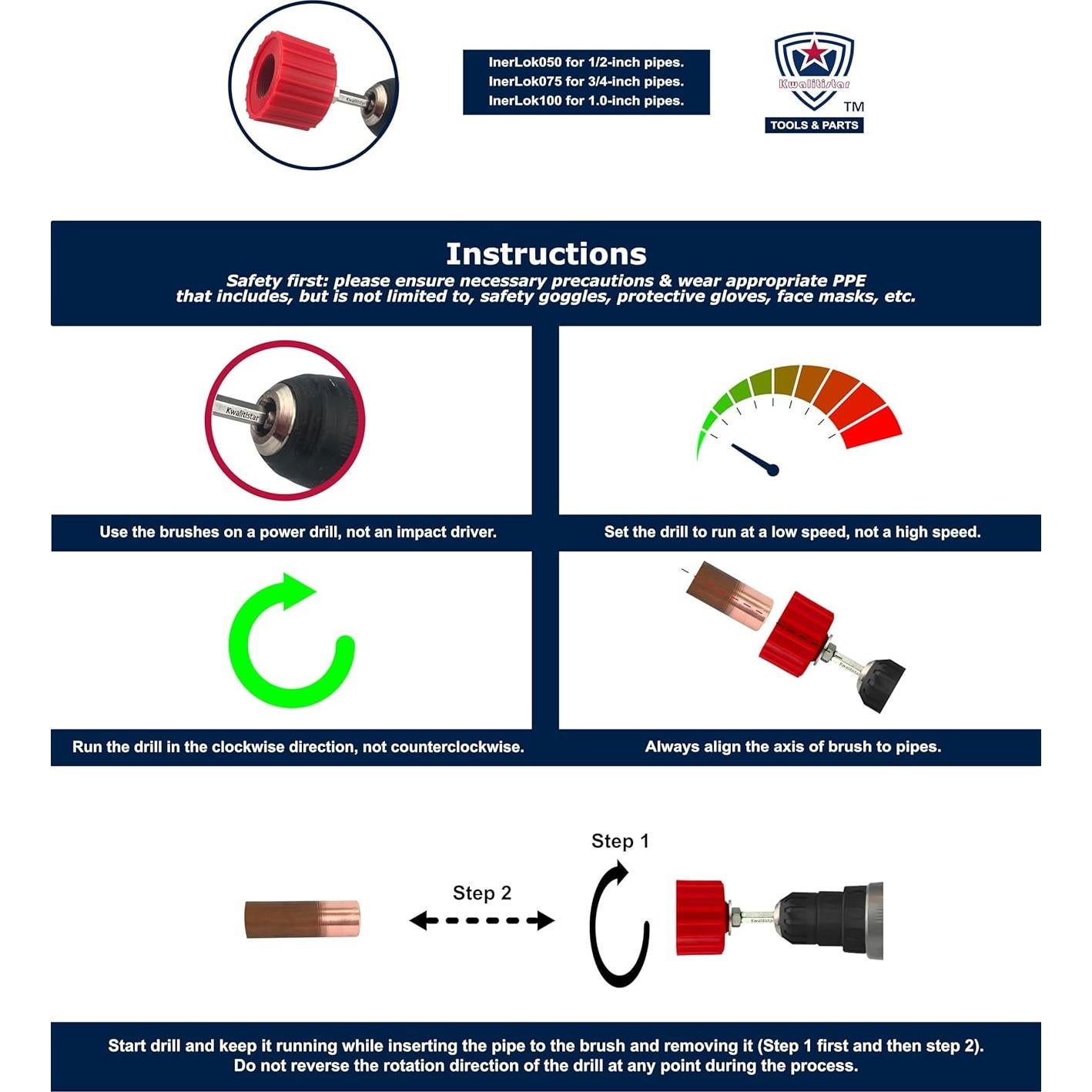 Juego de Limpiadores de Tubos de Cobre Kwalitistar 9 Piezas