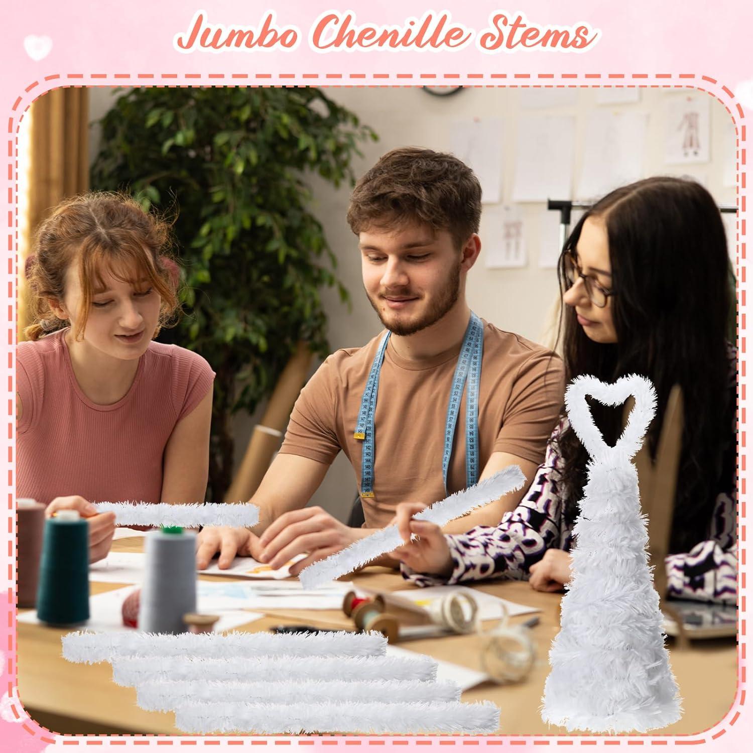 Limpiadores de Tubos Jumbo Hotop 30 Pcs 30mm Blancos Manualidades