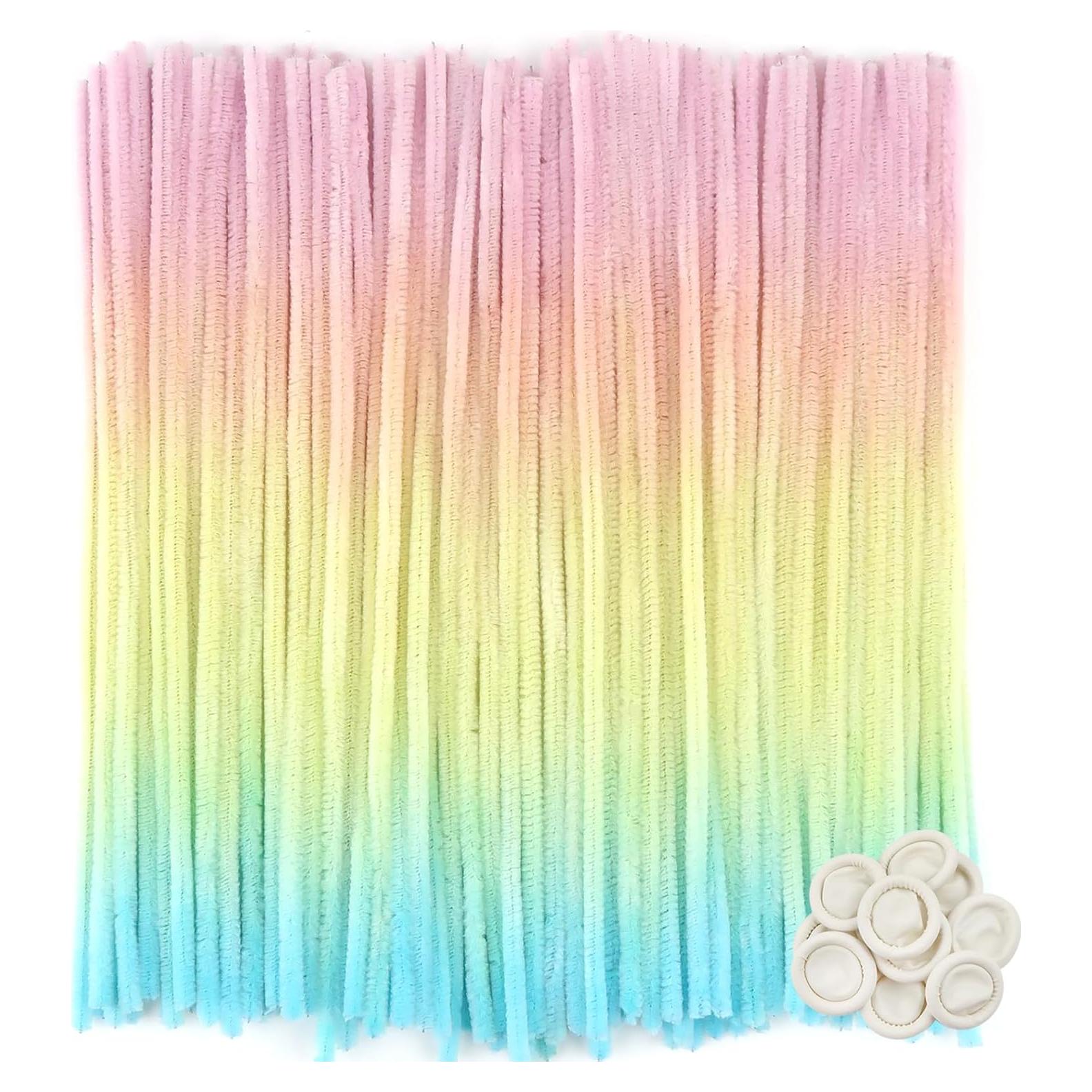 Limpiadores de Tubos Chenille TOAOB 100pcs Amarillo Gradiente 30cm