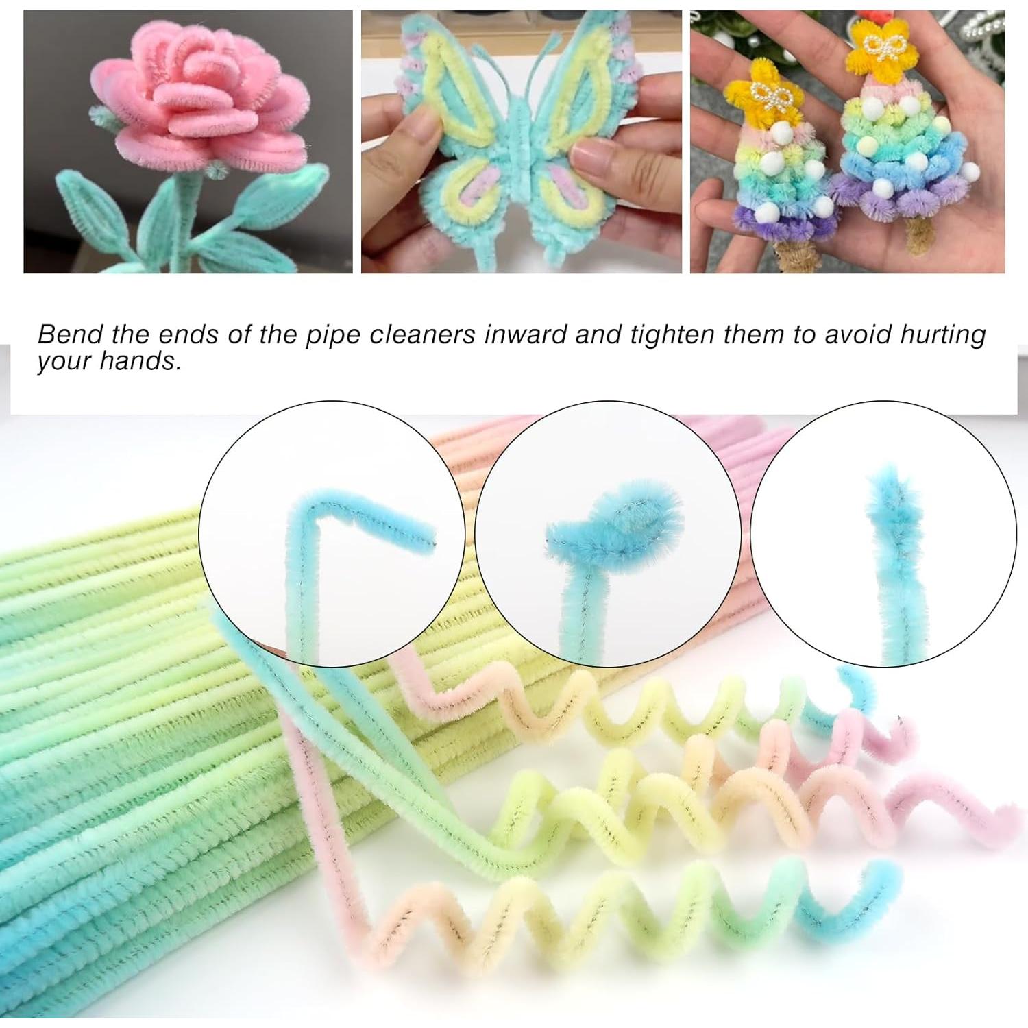 Limpiadores de Tubos Chenille TOAOB 100pcs Amarillo Gradiente 30cm