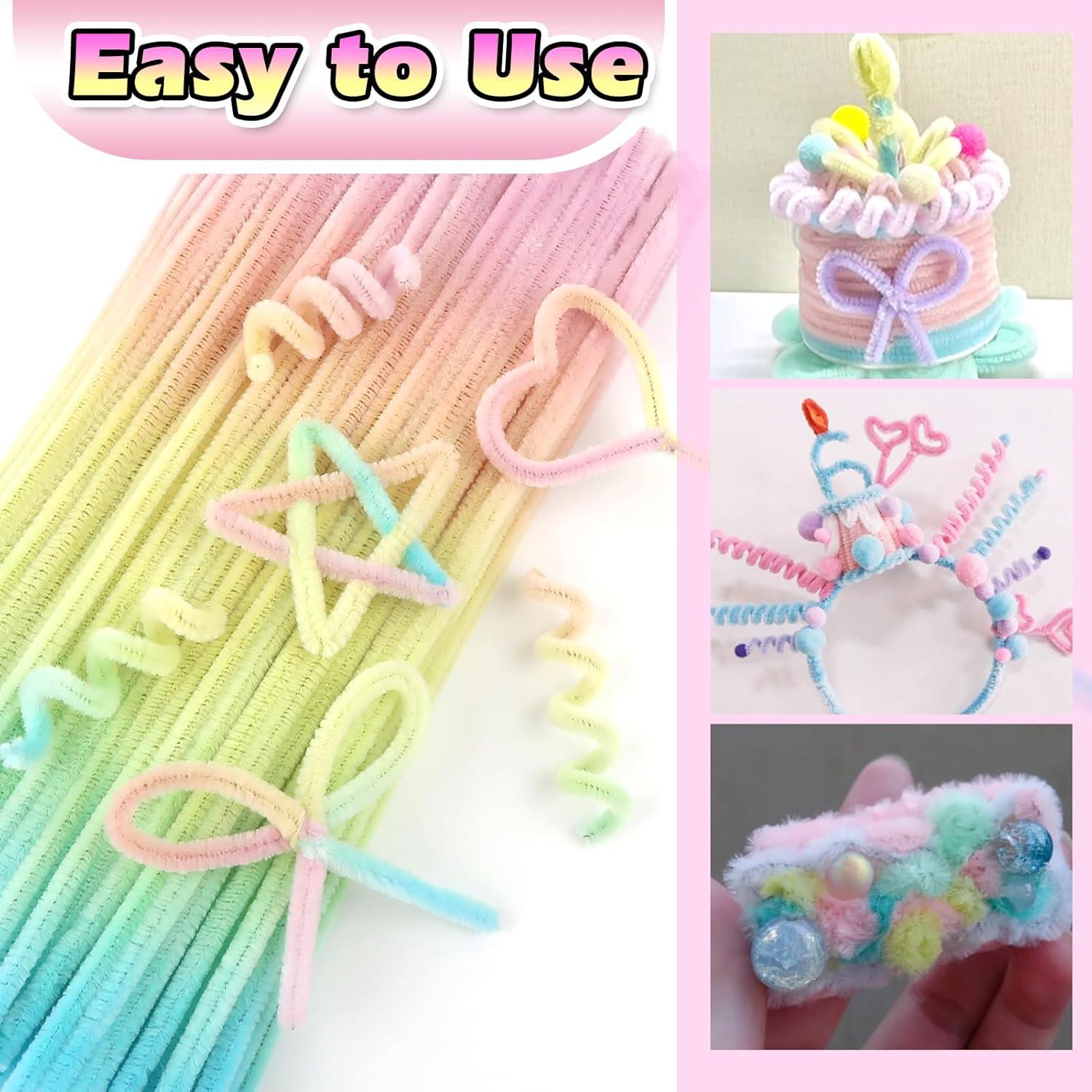 Limpiadores de Tubos Chenille TOAOB 100pcs Amarillo Gradiente 30cm