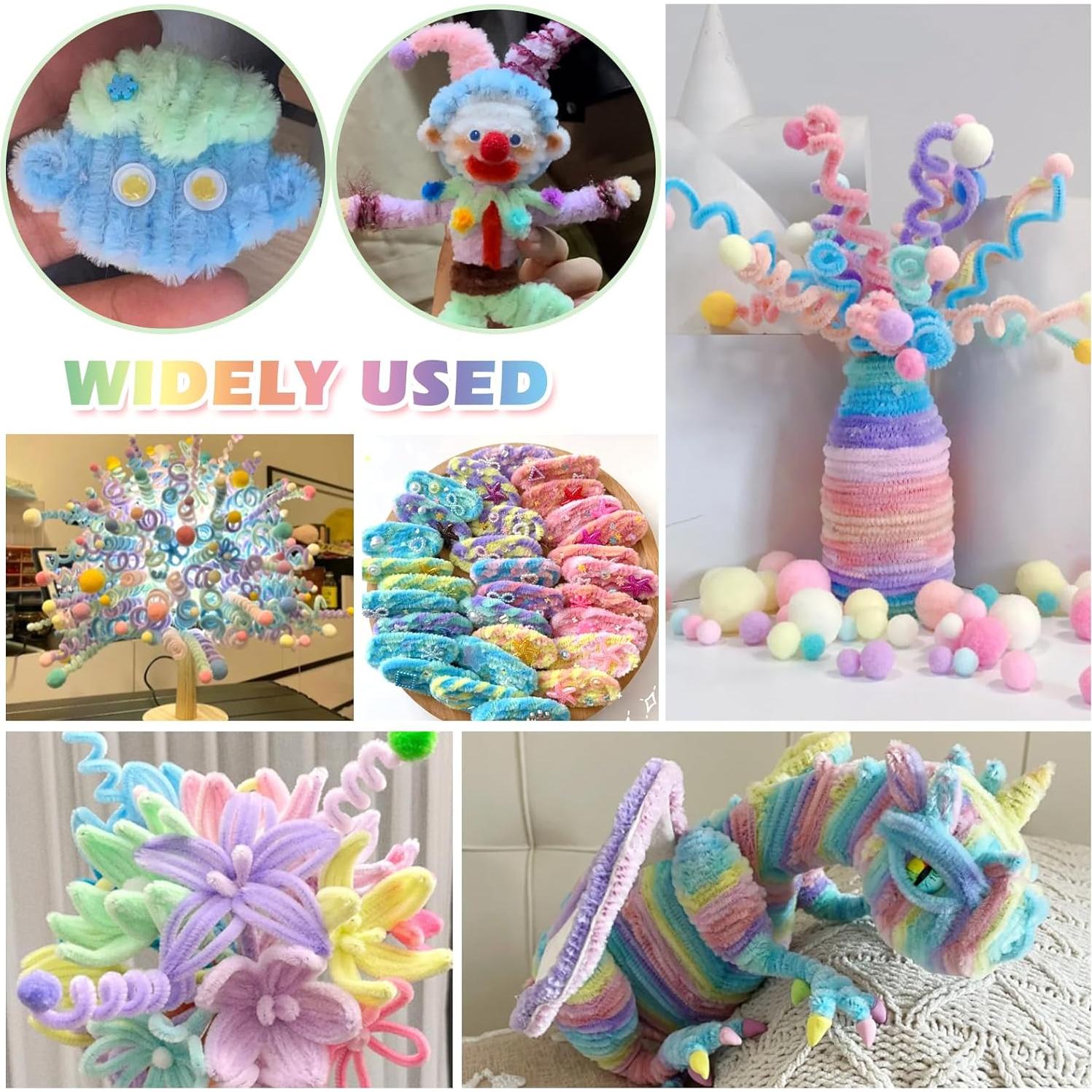 Limpiadores de Tubos Chenille TOAOB 100pcs Amarillo Gradiente 30cm