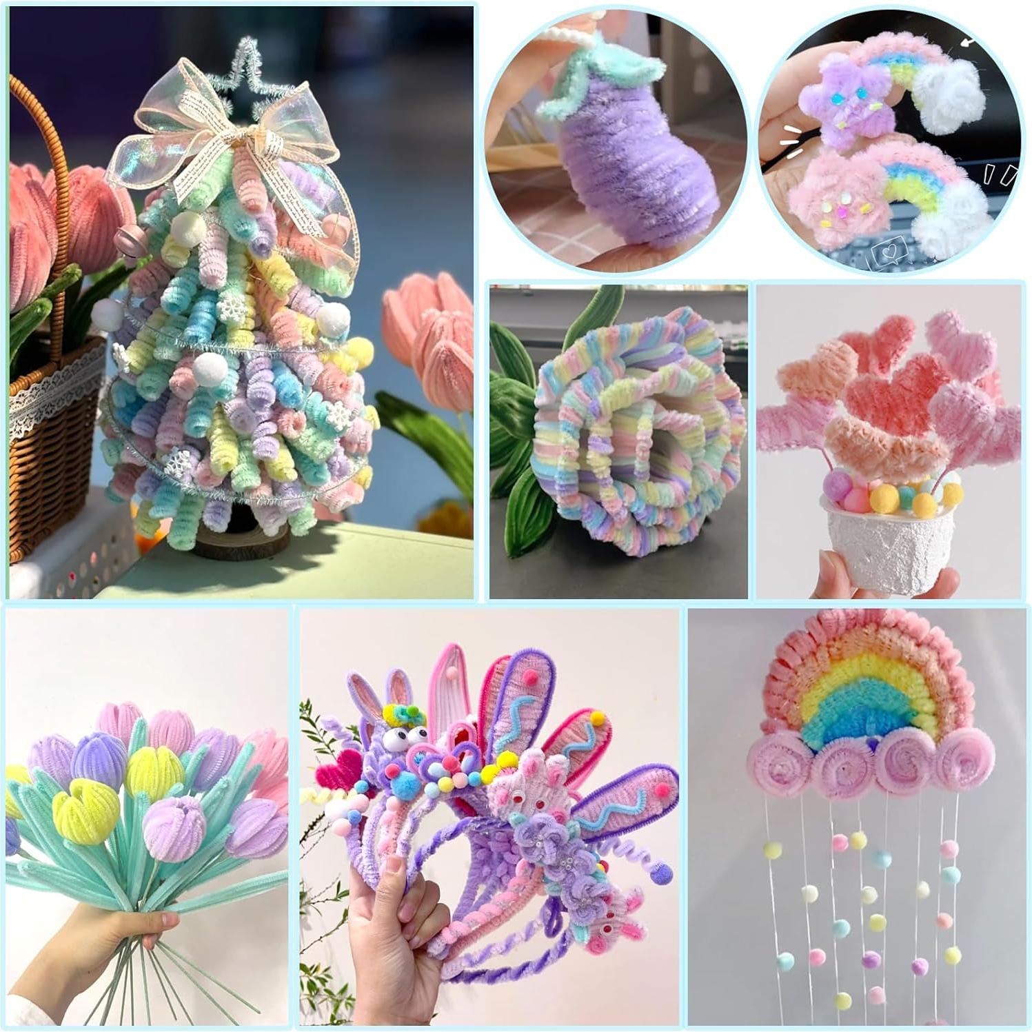 Limpiadores de Tubos Chenille TOAOB 100pcs Amarillo Gradiente 30cm