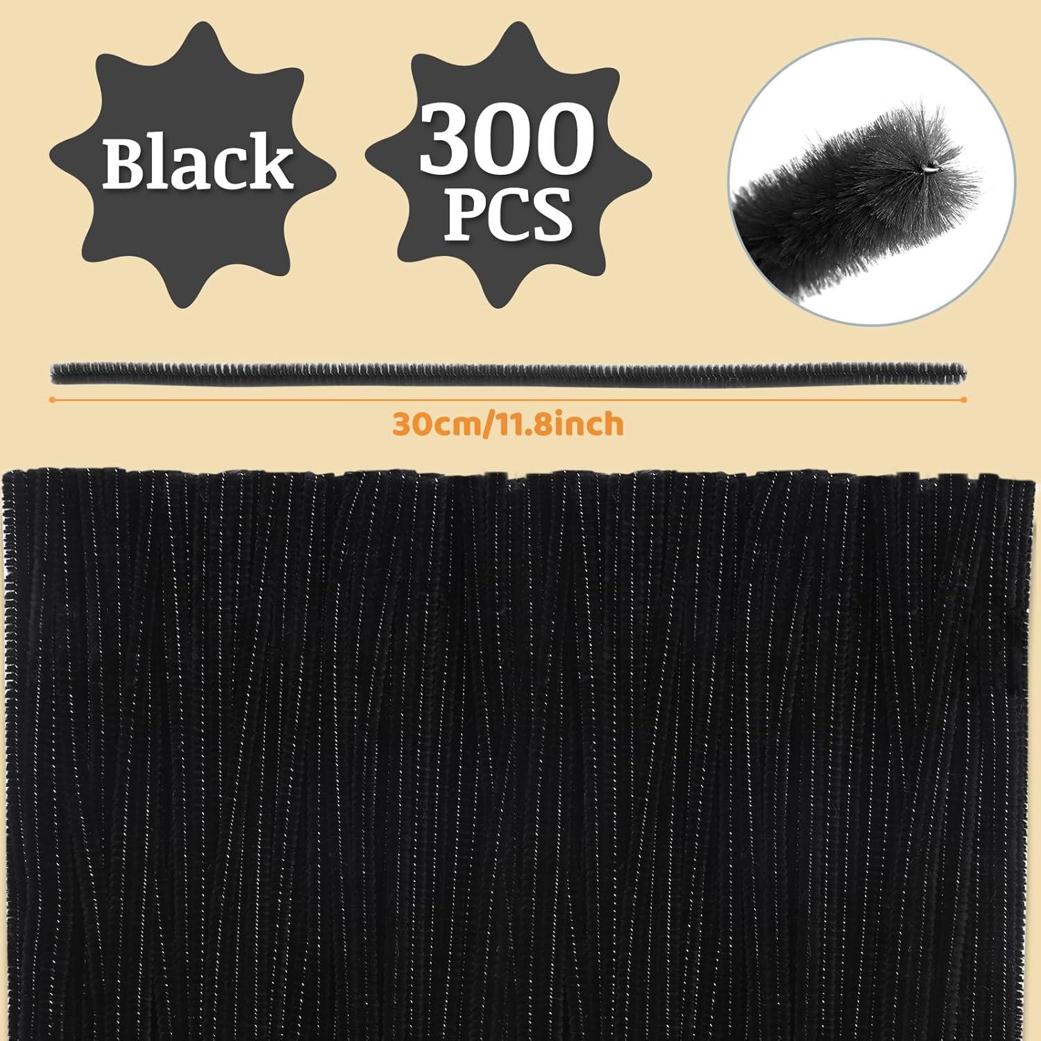 Limpiapipas Negros Zlulary 300 Piezas 30 cm para Manualidades