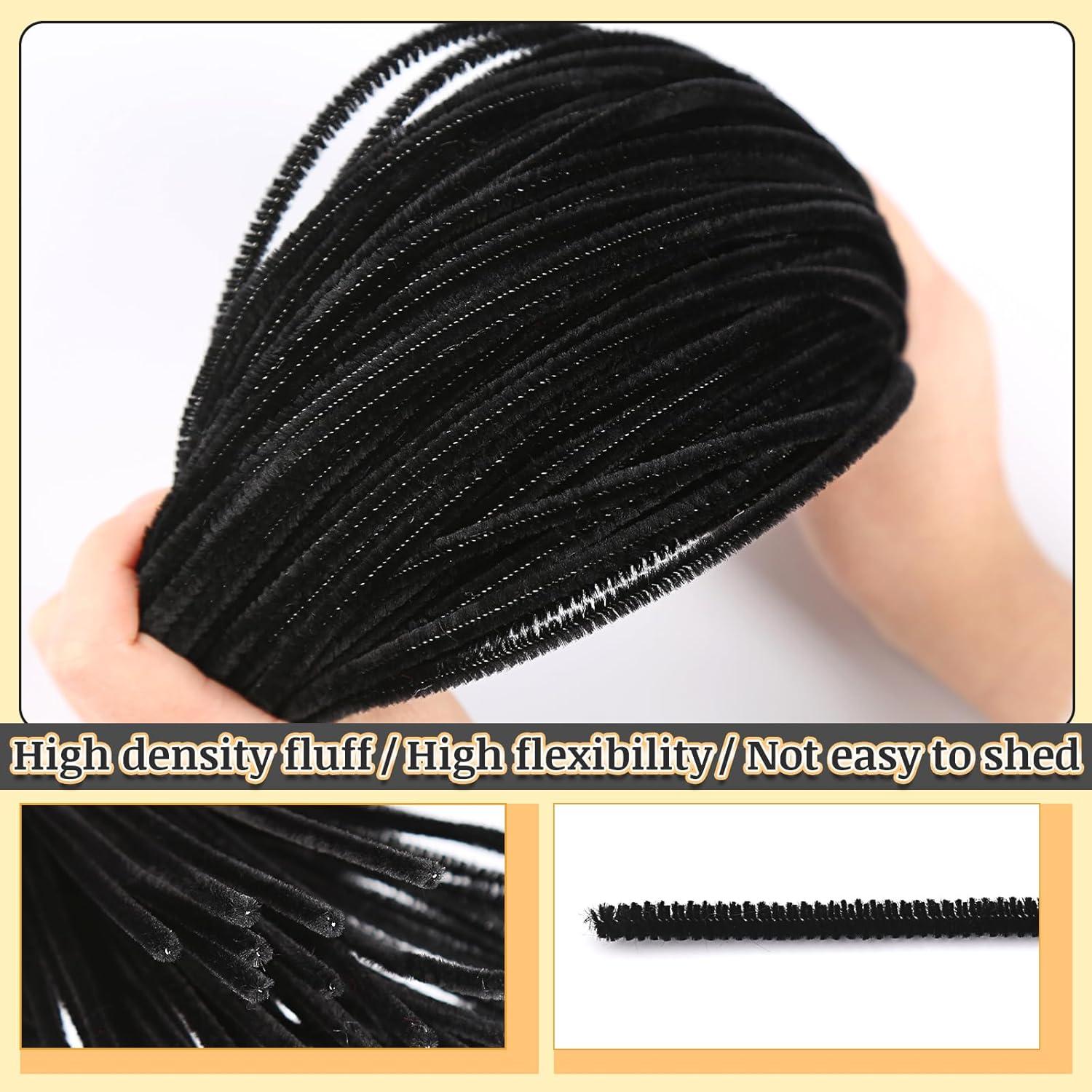 Limpiapipas Negros Zlulary 300 Piezas 30 cm para Manualidades